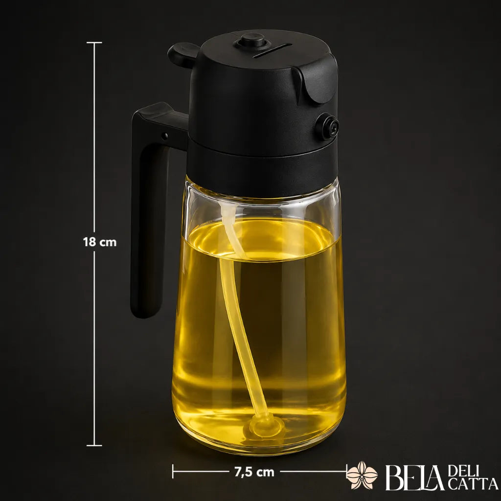 Galheteiro 2 em 1 Spray e Bico Dosador para Azeite e Vinagre - Mais Praticidade na Cozinha