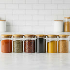 Kit Potes de vidro com tampa de bambu hermética - EcoGlass + Brinde!!!!! - Bela Delicatta