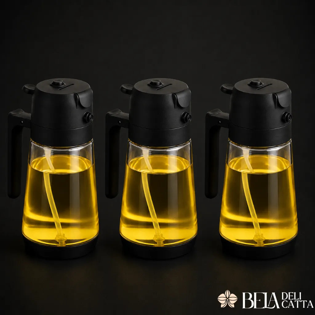 Galheteiro 2 em 1 Spray e Bico Dosador para Azeite e Vinagre - Mais Praticidade na Cozinha