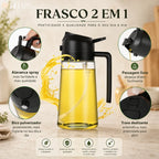 Galheteiro 2 em 1 Spray e Bico Dosador para Azeite e Vinagre - Mais Praticidade na Cozinha