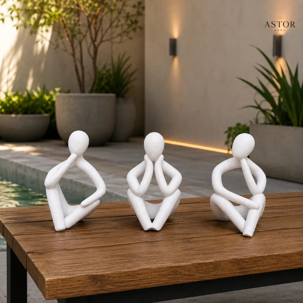 Kit 3 Esculturas Minimalistas Decorativas para Ambientes Sofisticado
