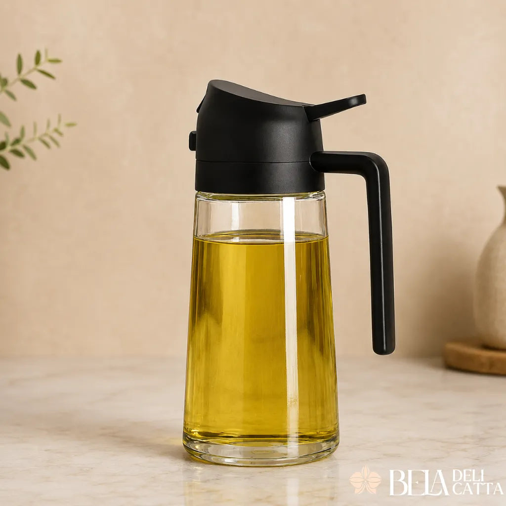 Galheteiro 2 em 1 Spray e Bico Dosador para Azeite e Vinagre - Mais Praticidade na Cozinha